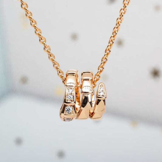 [Rose Jewellery]SERPENTI PINK GOLD NECKLACE DIAMOND