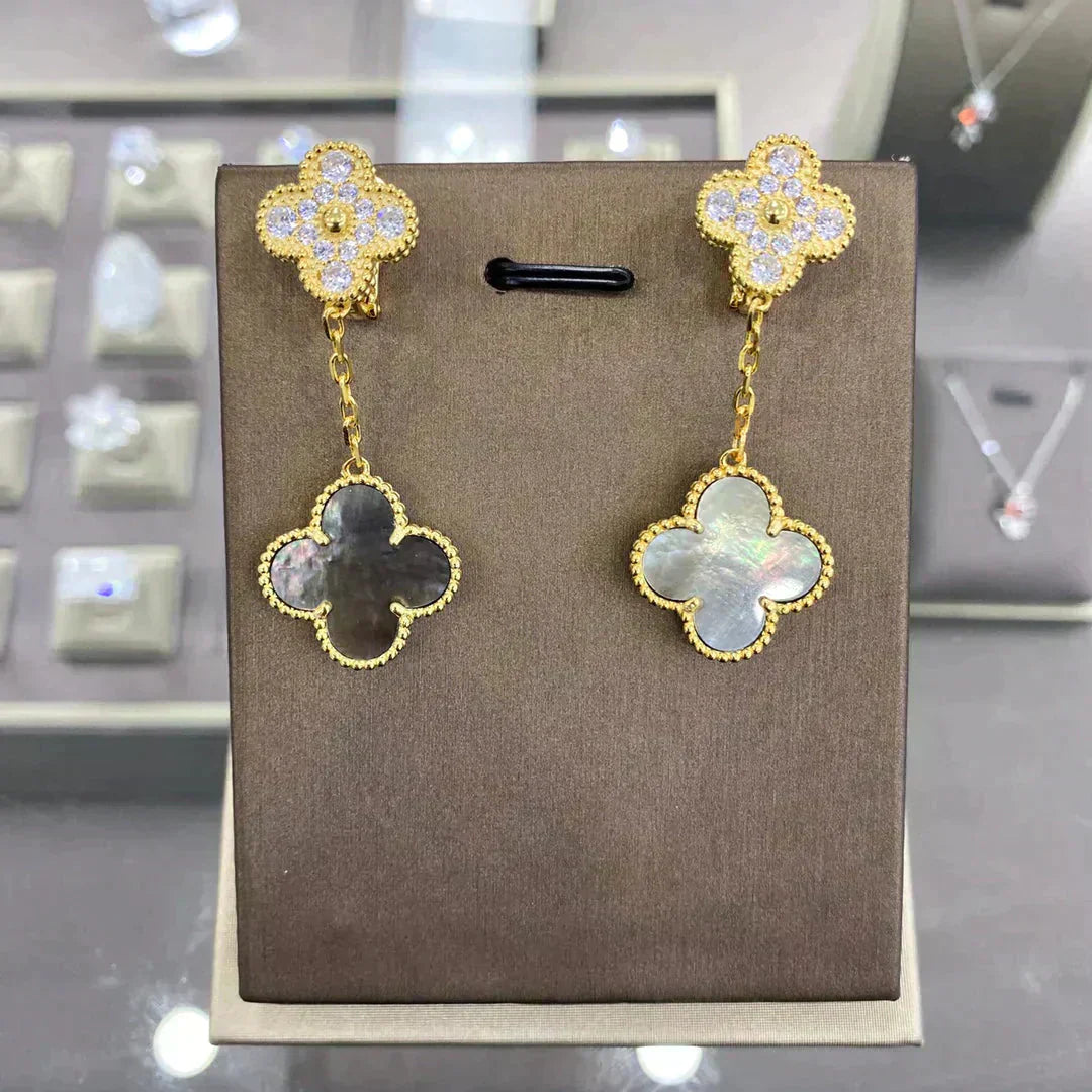 [Rose Jewellery]CLOVER  2 MOTIFS  DIAMOND  EARRINGS (MULTIPLE CHOICESç´