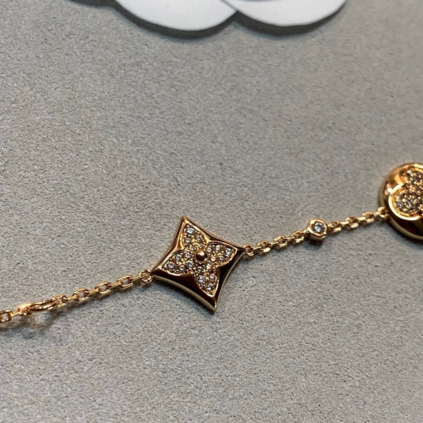 [Rose Jewellery]STAR AND SUN 4 MOTIFS GOLD DIAMONDS BRACELET