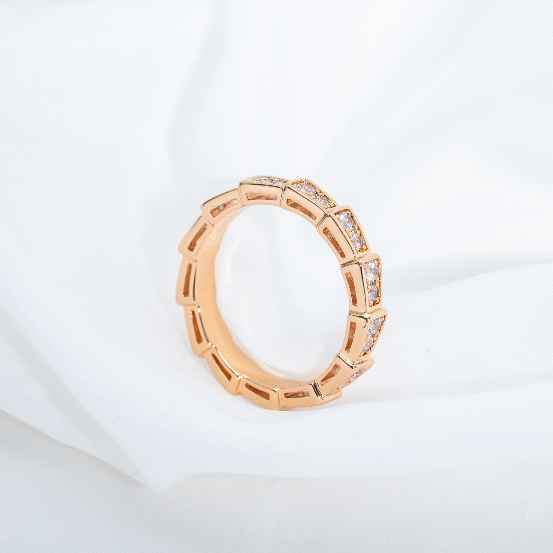 [Rose Jewellery]SERPENTI RING PINK GOLD DIAMOND PAVED 3MM