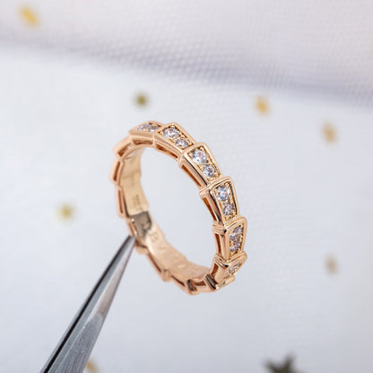 [Rose Jewellery]SERPENTI RING PINK GOLD DIAMOND PAVED 3MM