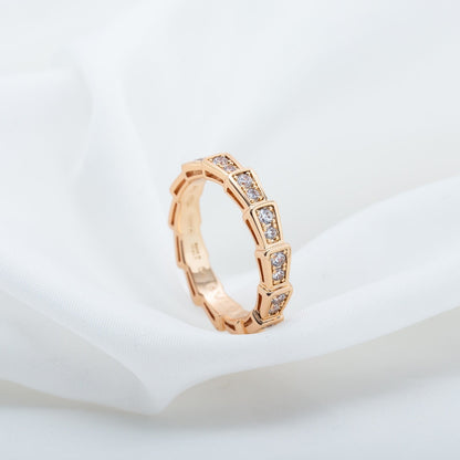 [Rose Jewellery]SERPENTI RING PINK GOLD DIAMOND PAVED 3MM