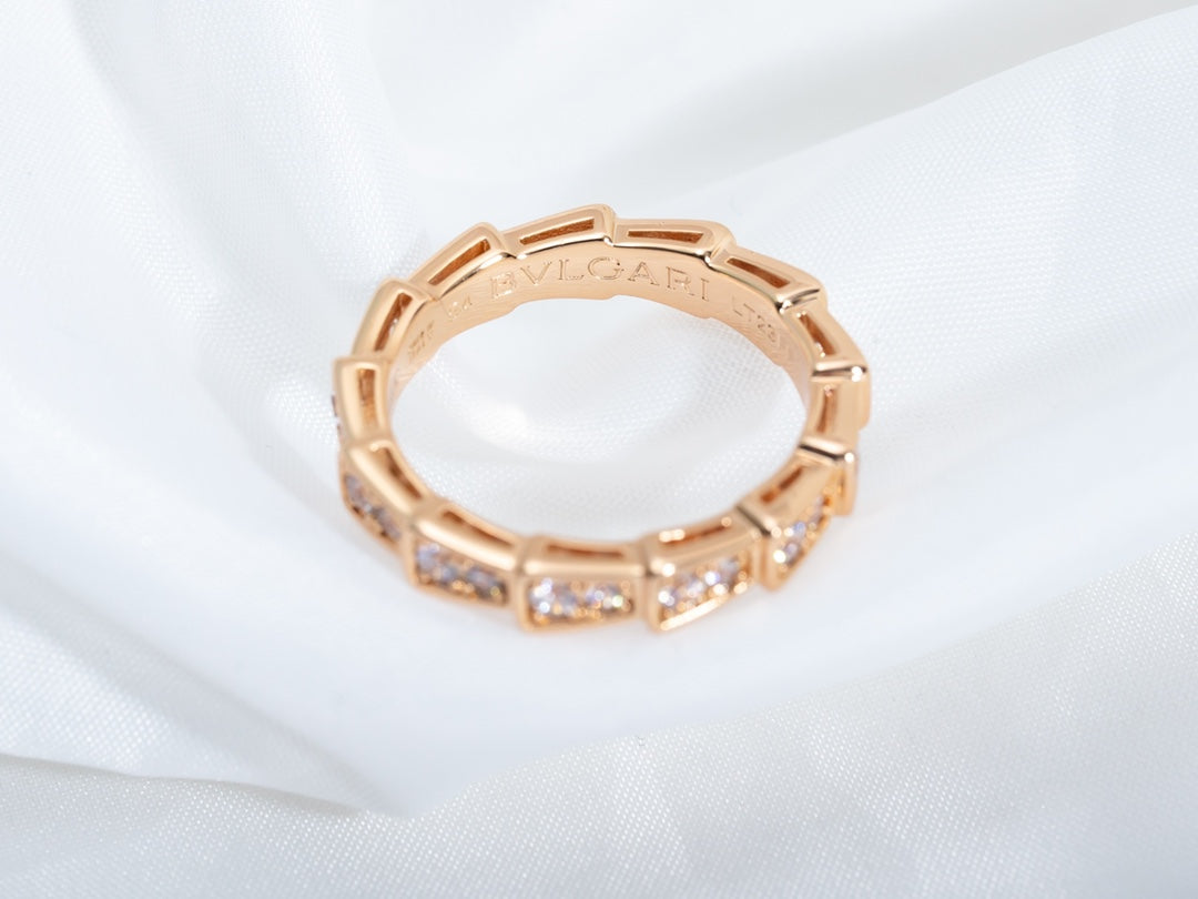 [Rose Jewellery]SERPENTI RING PINK GOLD DIAMOND PAVED 3MM