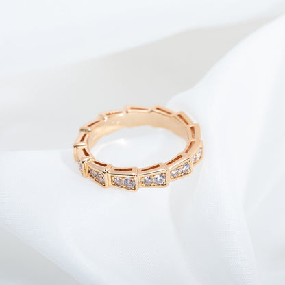 [Rose Jewellery]SERPENTI RING PINK GOLD DIAMOND PAVED 3MM