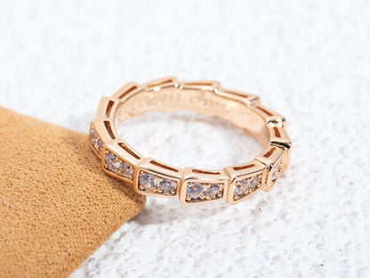 [Rose Jewellery]SERPENTI RING PINK GOLD DIAMOND PAVED 3MM