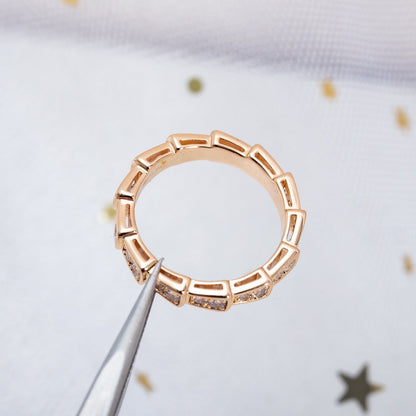 [Rose Jewellery]SERPENTI RING PINK GOLD DIAMOND PAVED 3MM