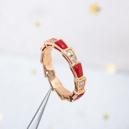 [Rose Jewellery]SERPENTI RING PINK GOLD CARNELIAN DIAMOND 3MM