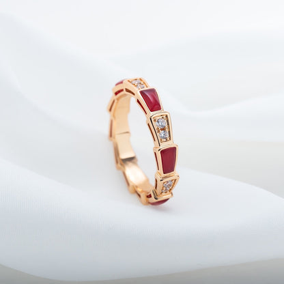 [Rose Jewellery]SERPENTI RING PINK GOLD CARNELIAN DIAMOND 3MM