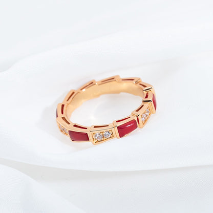 [Rose Jewellery]SERPENTI RING PINK GOLD CARNELIAN DIAMOND 3MM