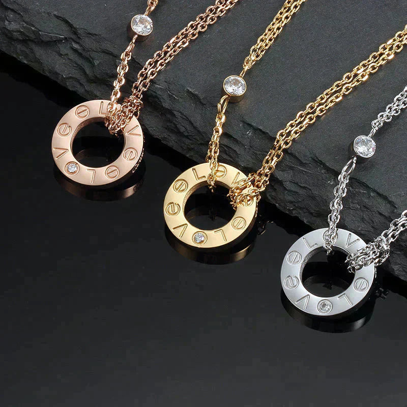 [Rose Jewellery]LOVE NECKLACE 16MM 2 DIAMONDS