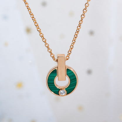 [Rose Jewellery]GARI NECKLACE PINK GOLD MALACHITE