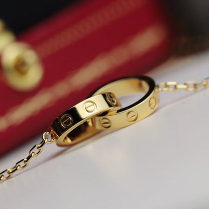 [Rose Jewellery]LOVE NECKLACE DOUBLE RING GOLD