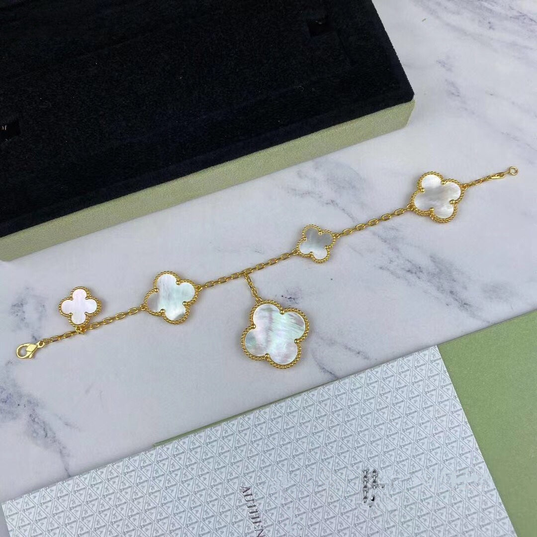 [Rose Jewellery]MAGIC CLOVER MOP GOLD BRACELET 5 MOTIFS