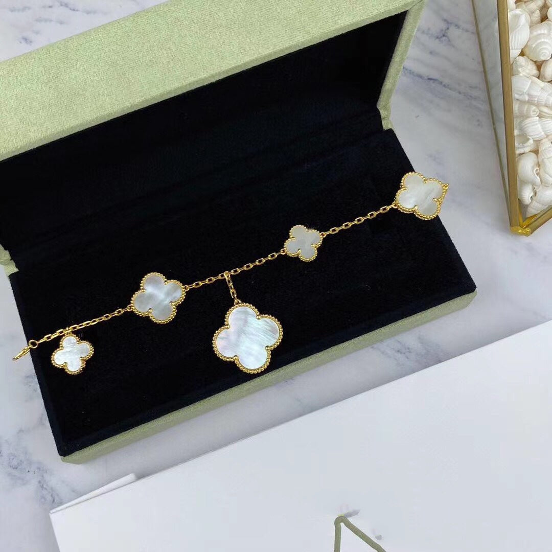 [Rose Jewellery]MAGIC CLOVER MOP GOLD BRACELET 5 MOTIFS