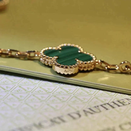 [Rose Jewellery]CLOVER 5 MOTIFS MALACHITE BRACELET