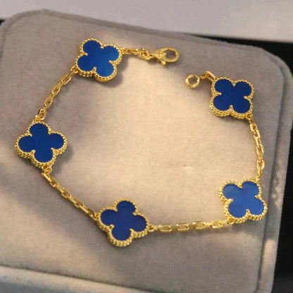 [Rose Jewellery]CLOVER 5 MOTIFS BLUE AGATE BRACELET