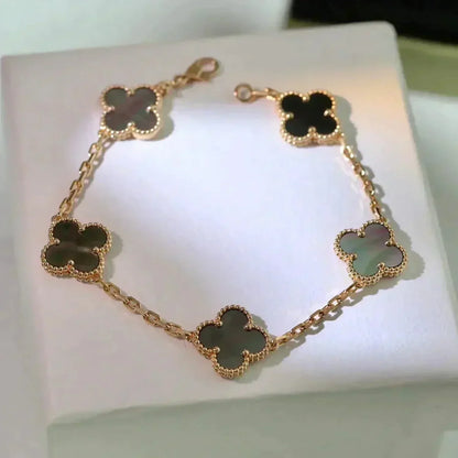 [Rose Jewellery]CLOVER 5 MOTIF GRAY MOP  BRACELET