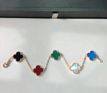 [Rose Jewellery]CLOVER 5 MOTIFS MULTICOLOR  BRACELET