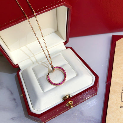 [Rose Jewellery]JUSTE NECKLACE GOLD RED DIAMONDS