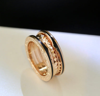 [Rose Jewellery]ZERO 1 GOLD BLACK CERAMIC RING