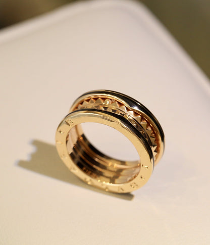 [Rose Jewellery]ZERO 1 GOLD BLACK CERAMIC RING