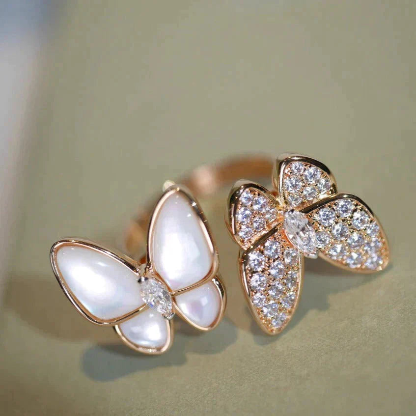 [Rose Jewellery]TWIN BUTTERFLY DIAMOND MOP RING