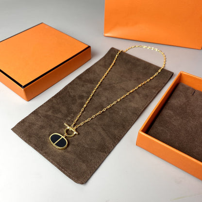 [Rose Jewellery]CHAINE VERSO BLACK CERAMIC NECKLACE