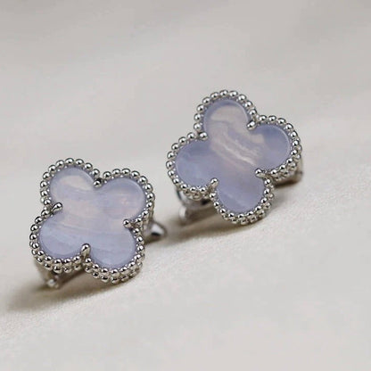 [Rose Jewellery]CLOVER MEDIUM 1 MOTIFS  WHITE MOP EARRINGS SILVER