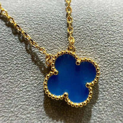 [Rose Jewellery]CLOVER 15MM BLUE AGATE NECKLACE