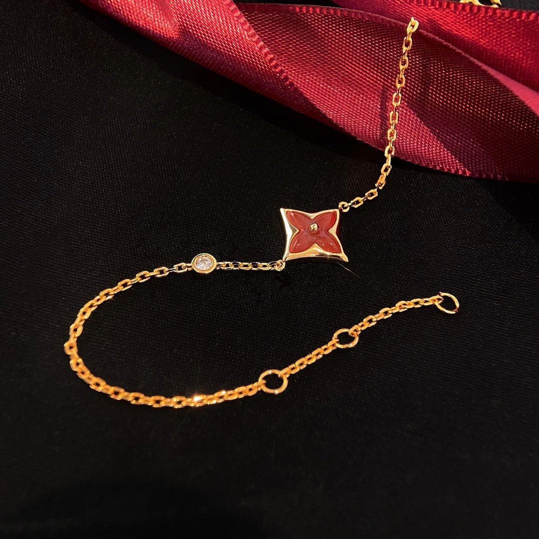 [Rose Jewellery]COLOR STAR CARNELIAN PINK GOLD DIAMOND BRACELET