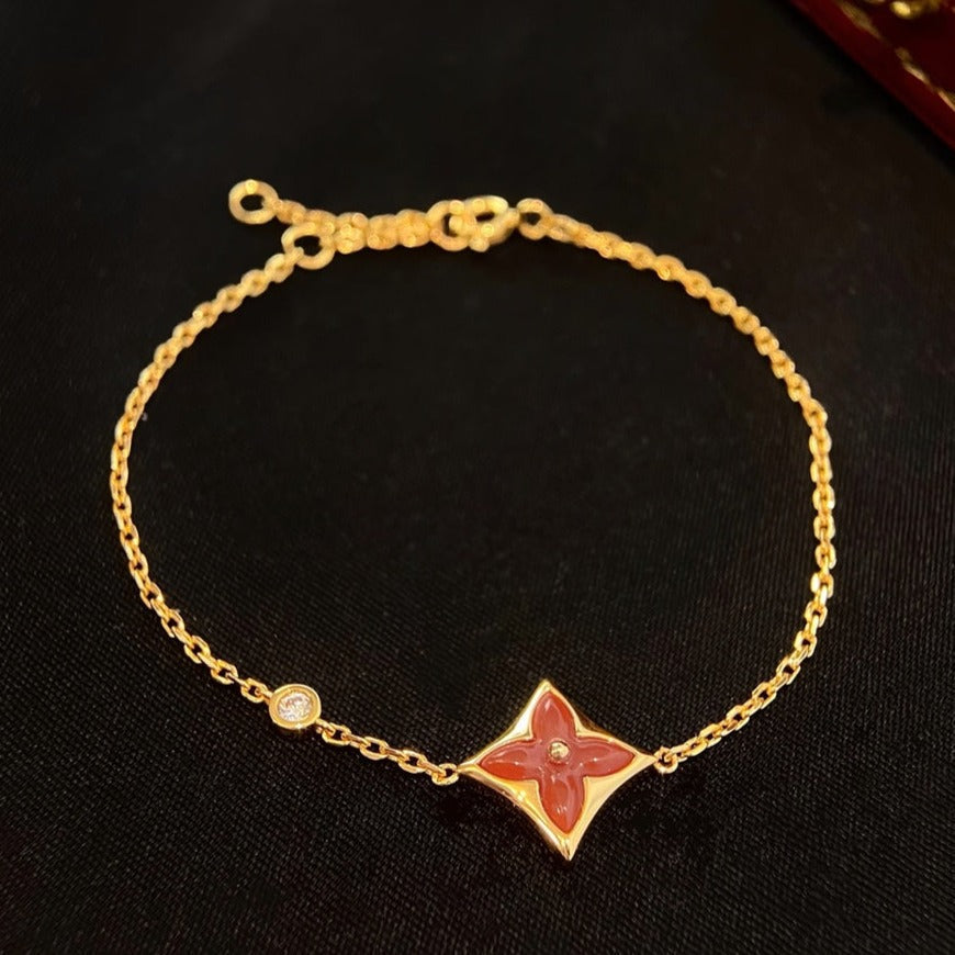 [Rose Jewellery]COLOR STAR CARNELIAN PINK GOLD DIAMOND BRACELET