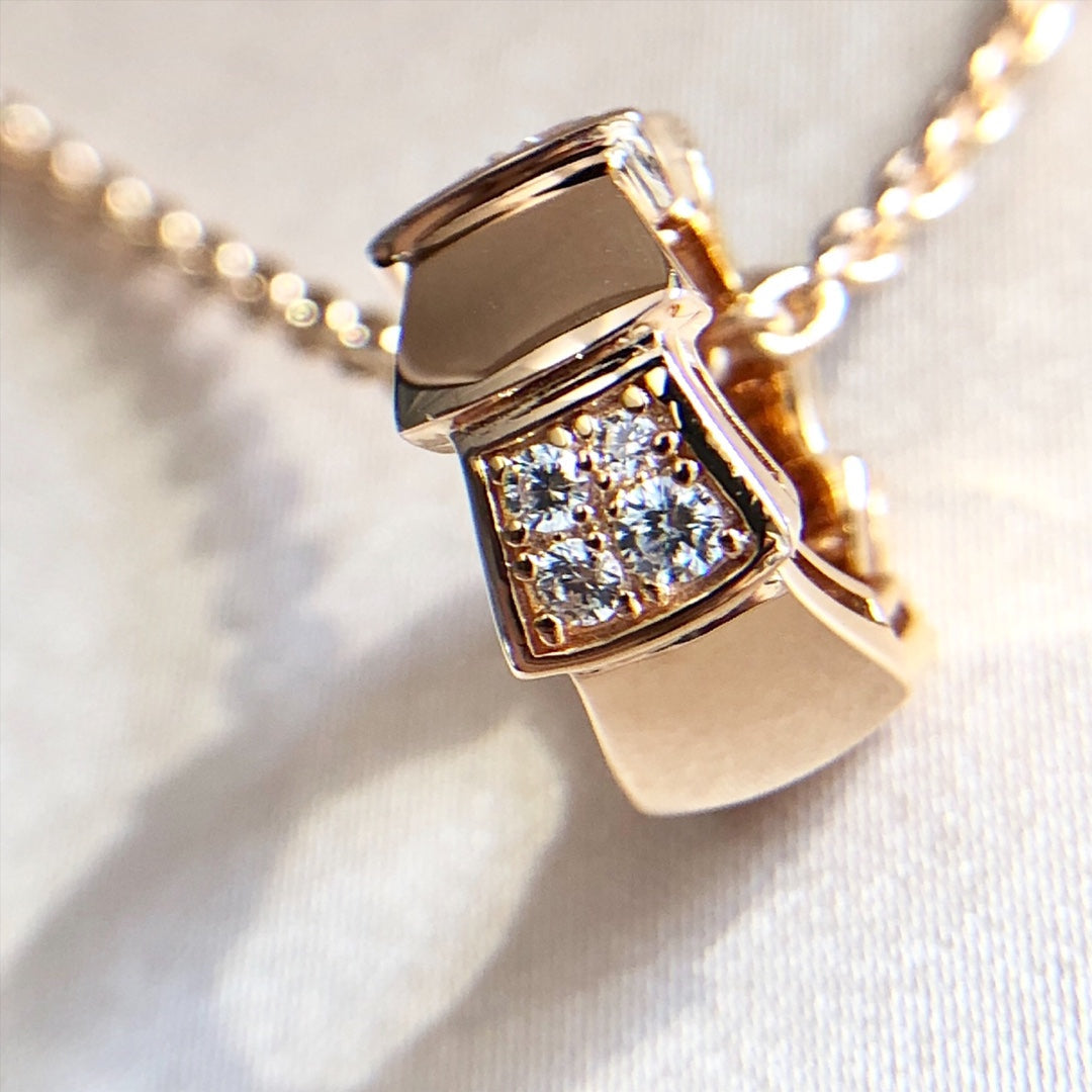 [Rose Jewellery]SERPENTI PEDANT DIAMOND PINK GOLD NECKLACE