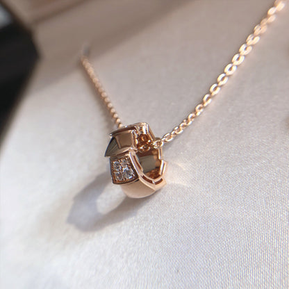 [Rose Jewellery]SERPENTI PEDANT DIAMOND PINK GOLD NECKLACE