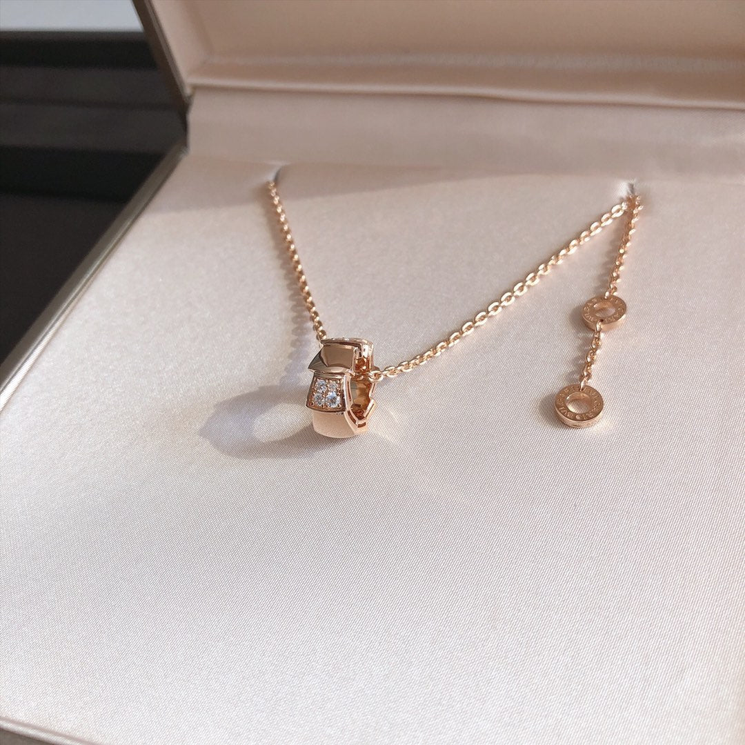 [Rose Jewellery]SERPENTI PEDANT DIAMOND PINK GOLD NECKLACE