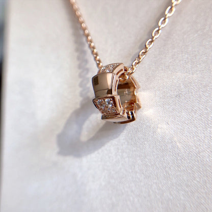 [Rose Jewellery]SERPENTI PEDANT DIAMOND PINK GOLD NECKLACE