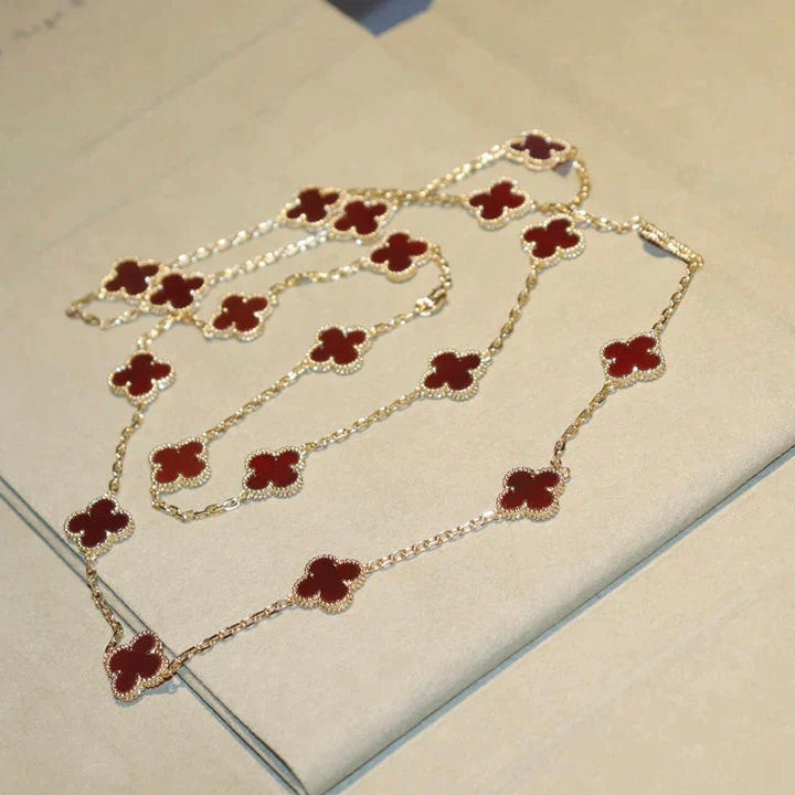 [Rose Jewellery]CLOVER 20 MOTIFS CARNELIAN NECKLACE