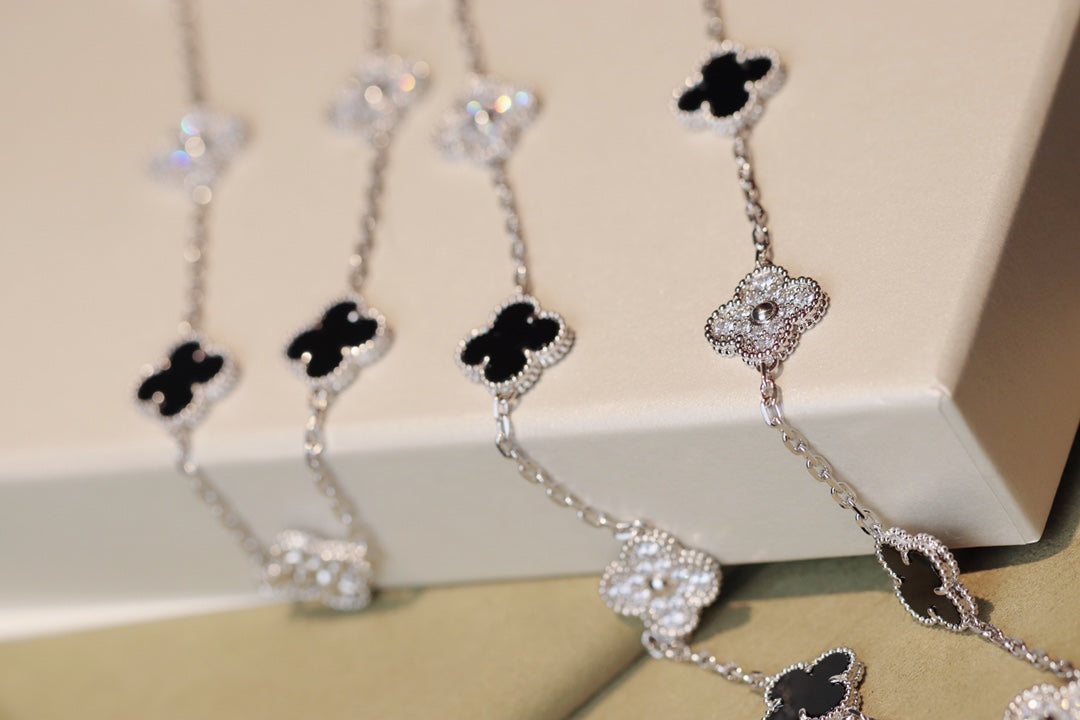 [Rose Jewellery]CLOVER 20 MOTIFS ONYX DIAMOND SILVER