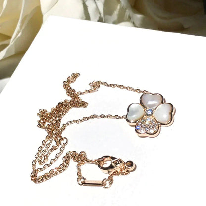 [Rose Jewellery]CLOVER MOP DIAMOND ROSE GOLD NECKLACE