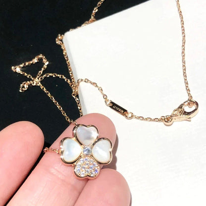 [Rose Jewellery]CLOVER MOP DIAMOND ROSE GOLD NECKLACE