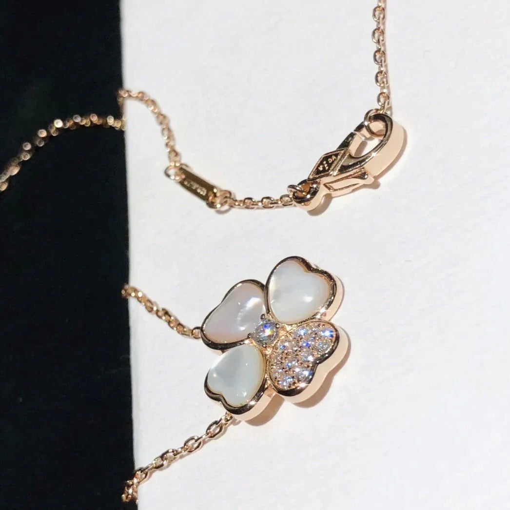 [Rose Jewellery]CLOVER MOP DIAMOND ROSE GOLD NECKLACE