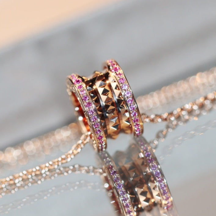 [Rose Jewellery]ZERO 1 ROCK PINK GOLD PINK DIAMOND NECKLACE