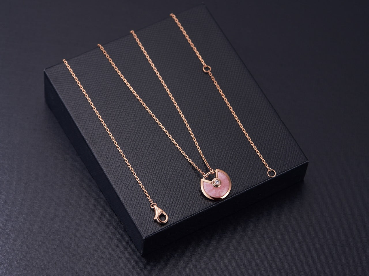 [Rose Jewellery]AMULETTE ROSE GOLD PINK MOP NECKLACE