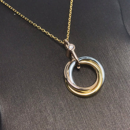 [Rose Jewellery]TRINITY SILVER GOLD PINK GOLD NECKLACE