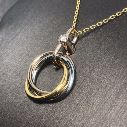 [Rose Jewellery]TRINITY SILVER GOLD PINK GOLD NECKLACE