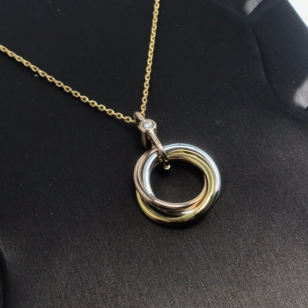 [Rose Jewellery]TRINITY SILVER GOLD PINK GOLD NECKLACE