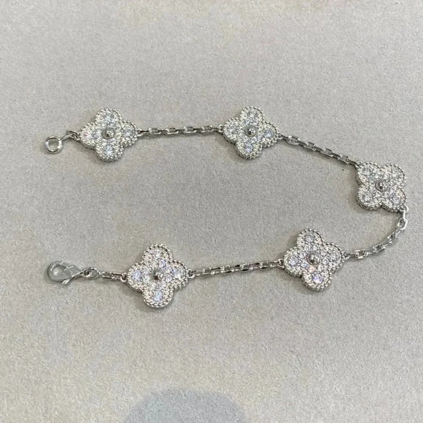 [Rose Jewellery]CLOVER 5 MOTIFS  DIAMOND BRACELET SILVER