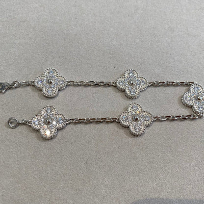 [Rose Jewellery]CLOVER 5 MOTIFS  DIAMOND BRACELET SILVER