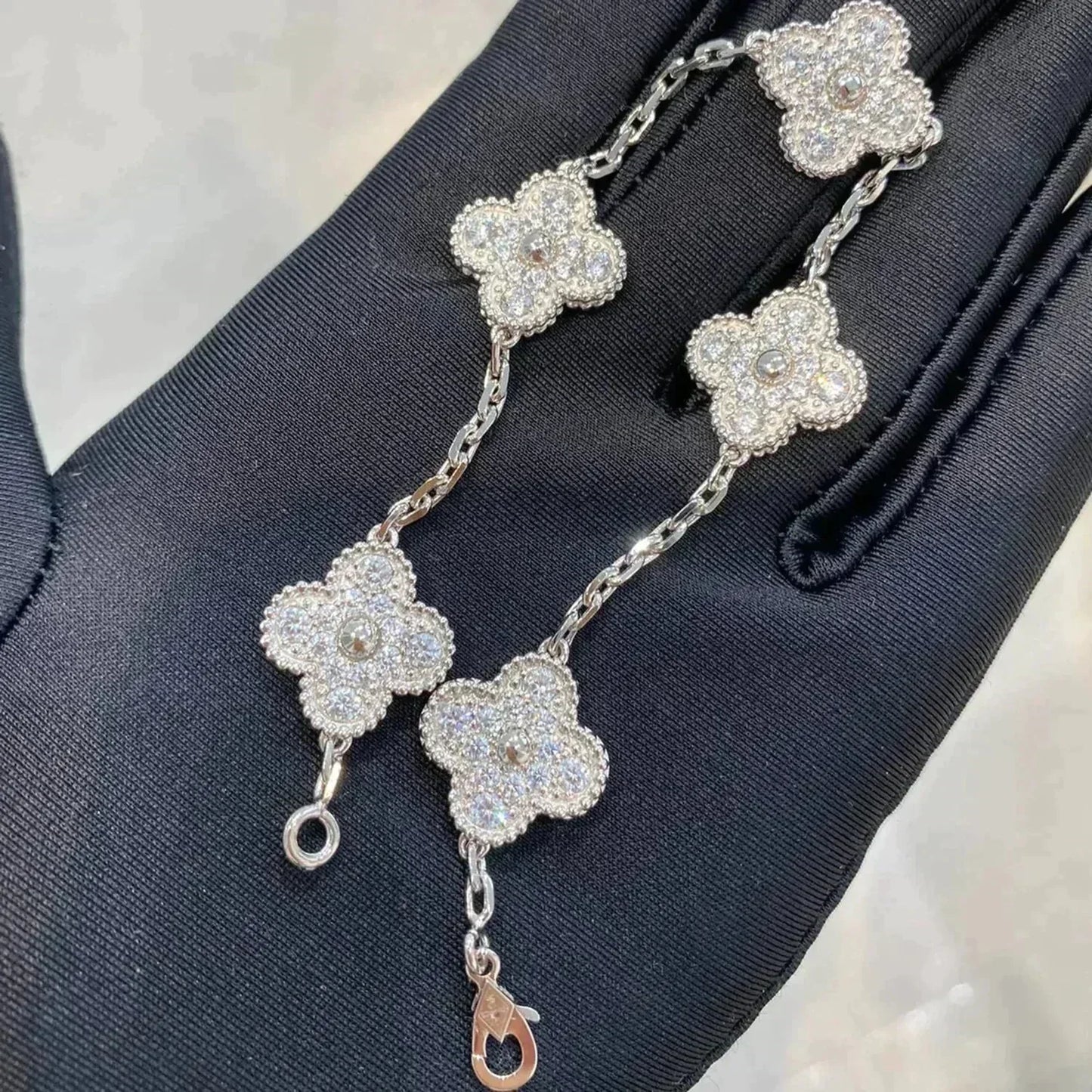 [Rose Jewellery]CLOVER 5 MOTIFS  DIAMOND BRACELET SILVER