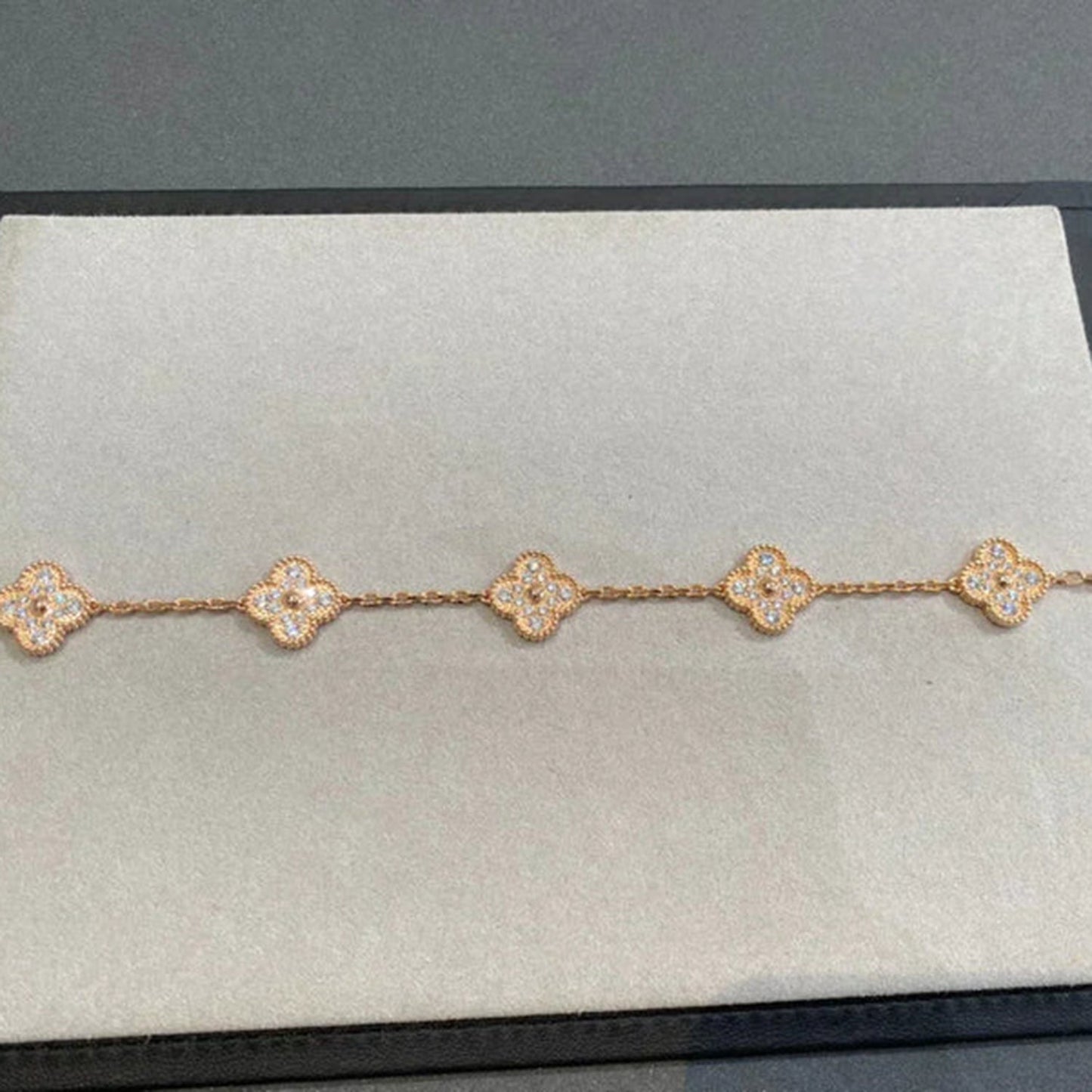 [Rose Jewellery]CLOVER 5 MOTIFS  FULL DIAMOND BRACELET