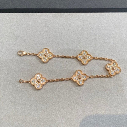 [Rose Jewellery]CLOVER 5 MOTIFS  FULL DIAMOND BRACELET